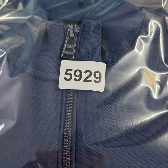 BOSS by Hugo Boss Mens Medium Navy Blue Quarter Zip Pullover Slim Fit - Picture 11 of 11